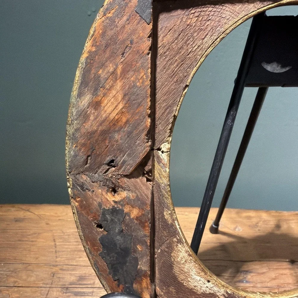 Antique Victorian Oval Gilt Picture Frame 4x5 Opening Wood & Composition 1800's